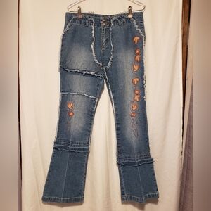 NESSO JEANS, Western embroidered Flare Denim, SIZE 9, EUC